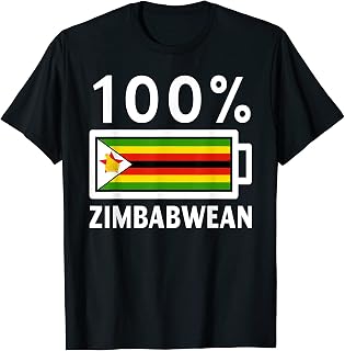 Zimbabwe Flag | 100% Zimbabwean Battery Power Tee T-Shirt