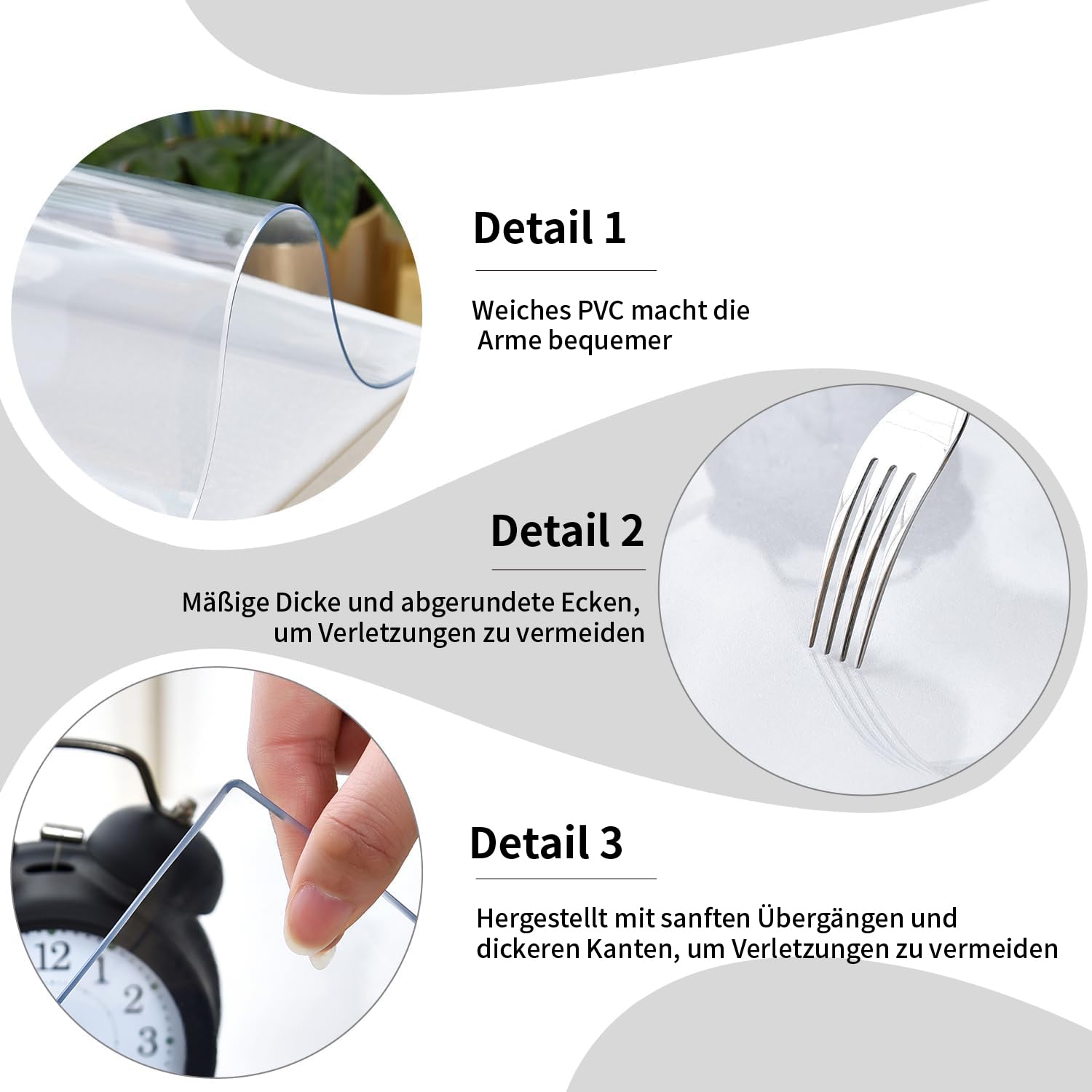 Sous-main Transparent | Antidérapant | Bords Arrondis | 900x400x1.5mm | Aisakoc Tapis D'écriture