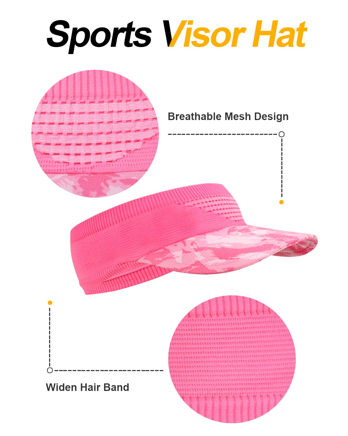 WRELS Cappello da sole con visiera, per bambini, donne, uomini, regolabile, ripiegabile, con fascia antisudore (46-60 cm)
