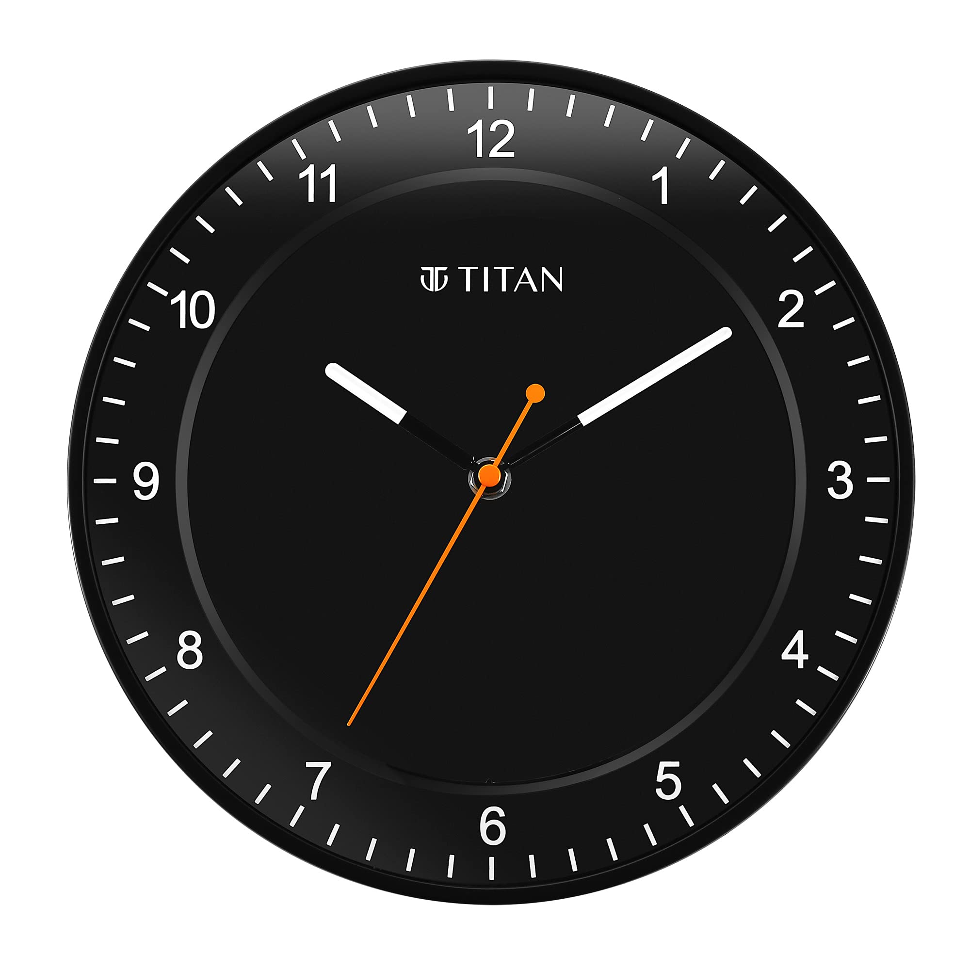 Titan Contemporary Black Wall Clock with Domed Glass and Silent Sweep (B0BQBL9SQ8) Amazon Price History, Amazon Price Tracker