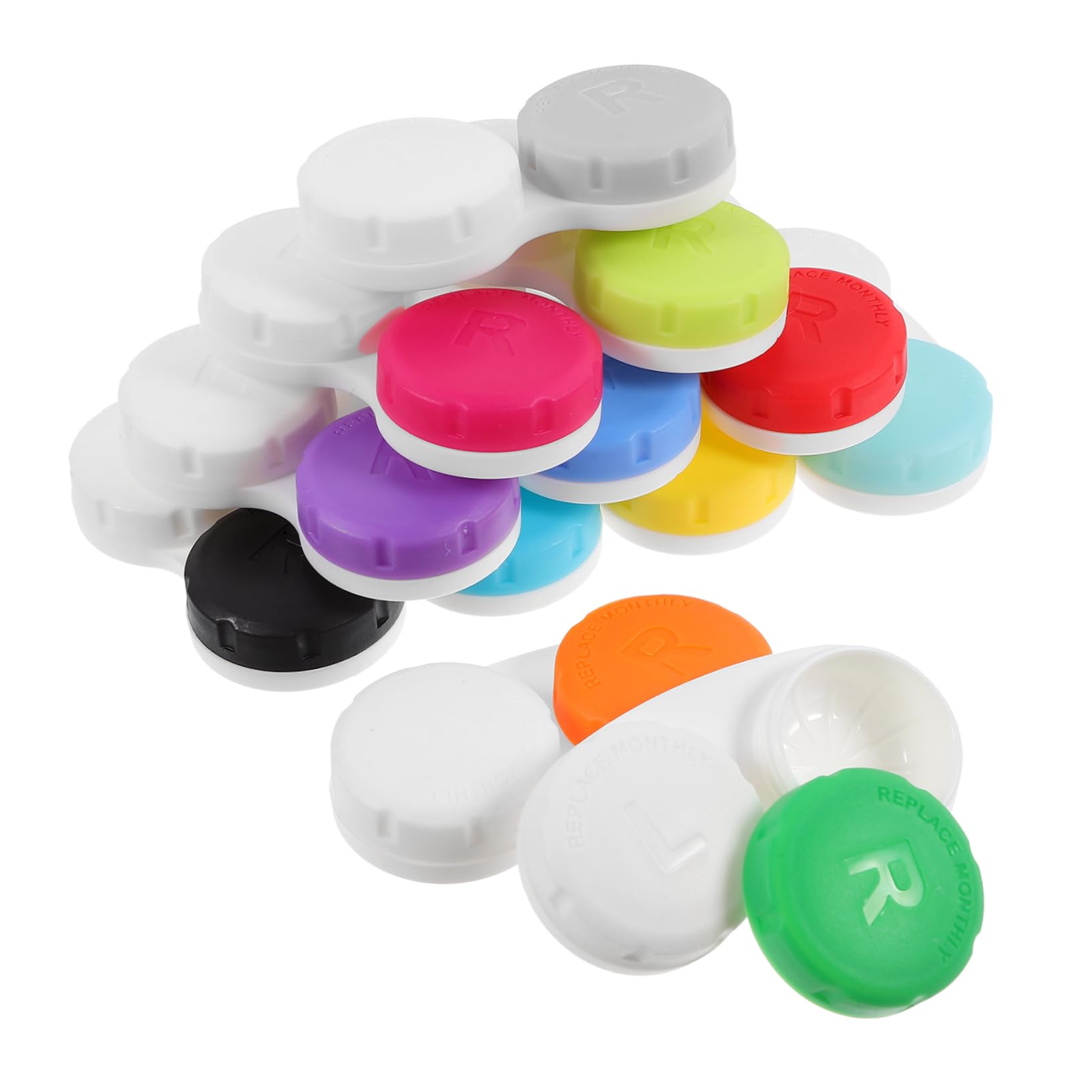 5 Series Estuche para Lentes De Contacto Ojo Casos Caso Claro Práctico Organizador De Lentes De Contacto Pequeño Porta Lentes De Bolsillo El Plastico 12 Piezas X 5