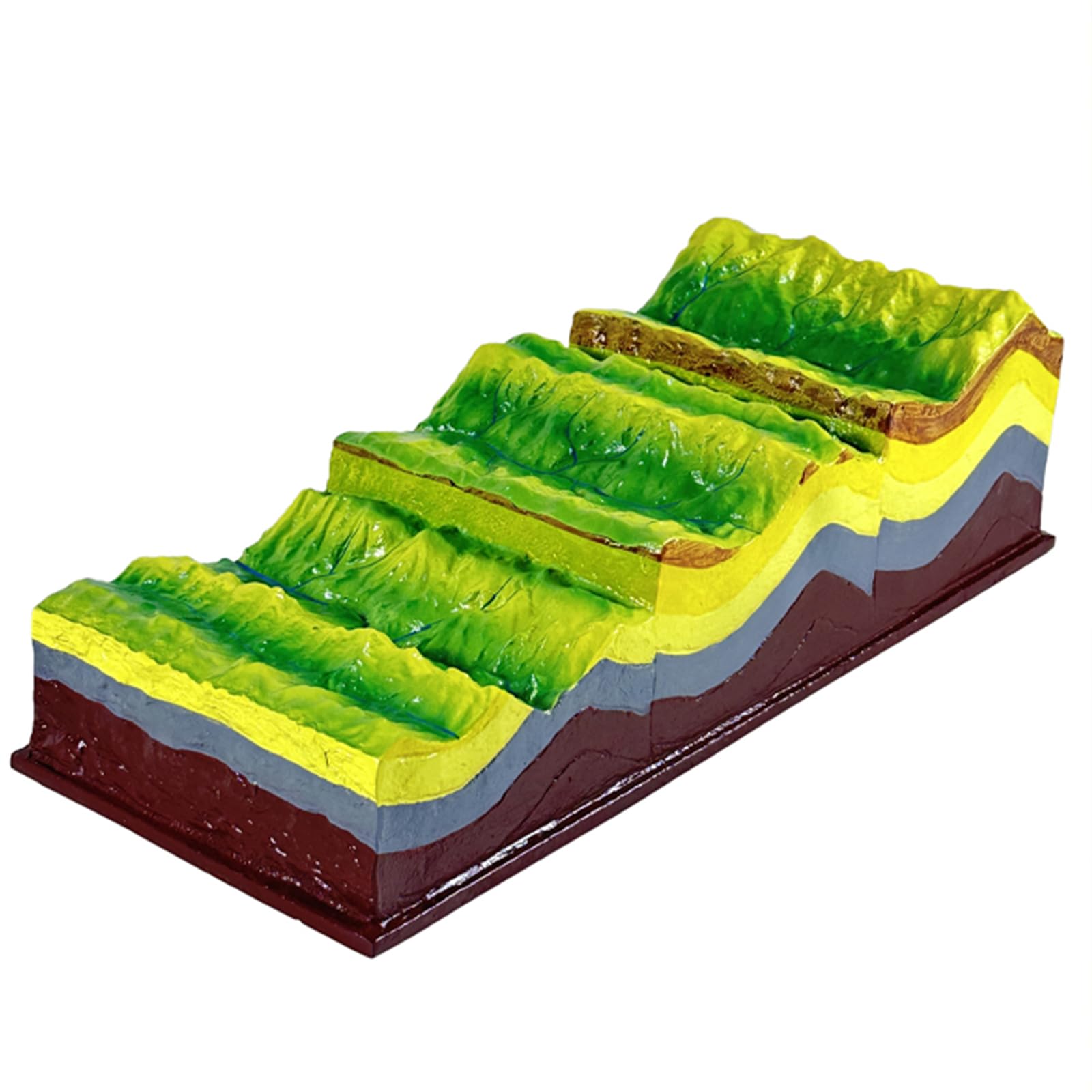 YRQMGSF Fault Fold Geometric Demonstration Model - Geological Teaching Instrument Model - Geography Fold Model - for Geography Teaching Aids,Green,52cm