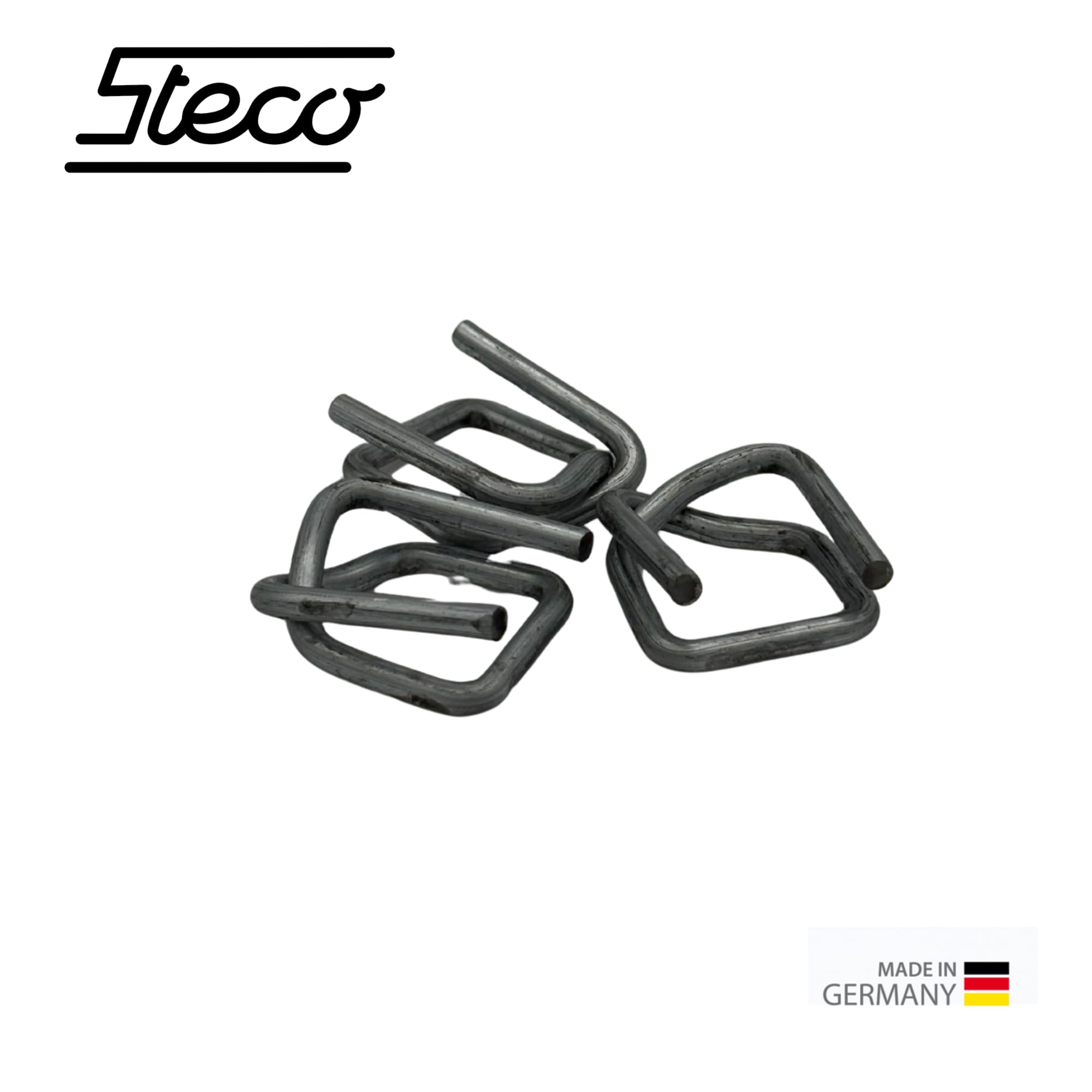 STECO | Spannschnallen, Verschlussklemmen für Umreifungsband, Drahtstärke 3,8 mm | 1000 Stück | für Bandbreiten bis 19 mm