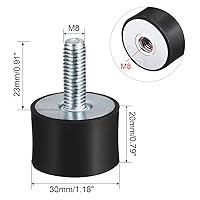 Vista 2 de uxcell M8 Rosca Macho Hembra Soportes De Goma,Aisladores De Vibración,Amortiguador 1.181 in x 0.787 in Negro