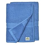 leevitex® Saunahandtuch XXL, flauschig und saugstark, 2 Saunatücher, 80 x 200 cm, Qualität 500 g/m², 100% Baumwolle – Royalblau/Königsblau