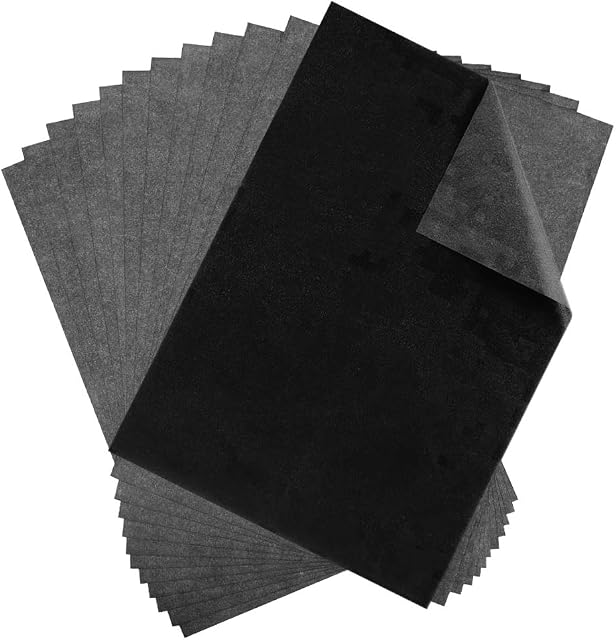 100 Sheets Black Carbon Transfer Paper Graphite A4 Tracing Copy Paper for for Wood, Paper, Canvas and Other Art Surfaces Tracing Copy