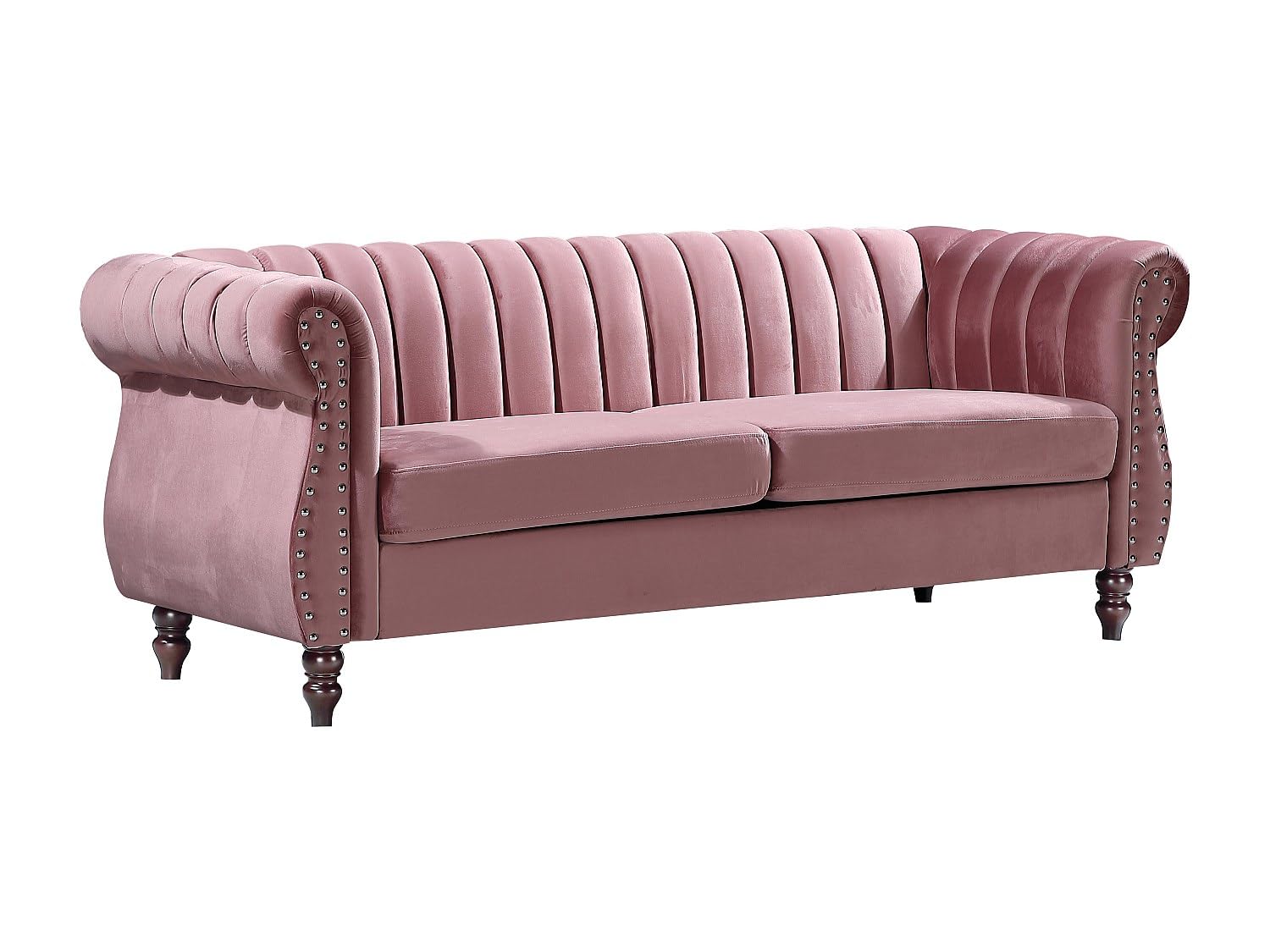 Venta-Unica - Sofá Chesterfield de 3 plazas de Terciopelo Rojo Viejo Trumbo