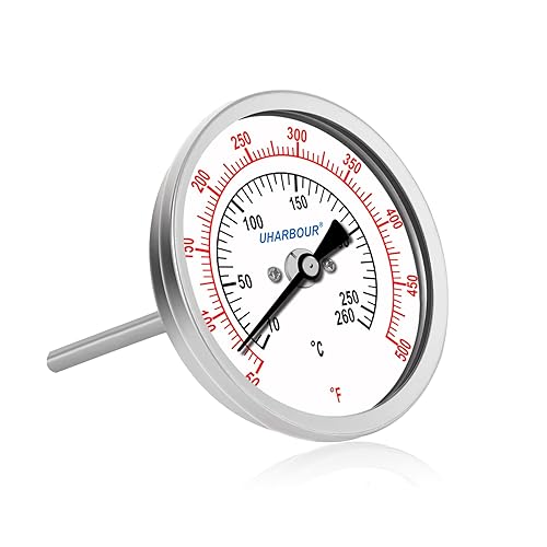 Miniatura 7 de Medidor de temperatura del agua, esfera de 3 pulgadas totalmente inoxidable medidor de temperatura de agua, termómetro de agua con vástago de acero