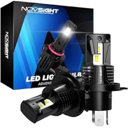 Tipos De Faros Led Para Autos NOVSIGHT Kit de Conversión Bombillas LED para Automóvil H4, Faros Autos 18000LM / Pair 80W / Pair 6500K Blanco, Lámparas de Repuesto para Bombillas Halógenas/de Xenón