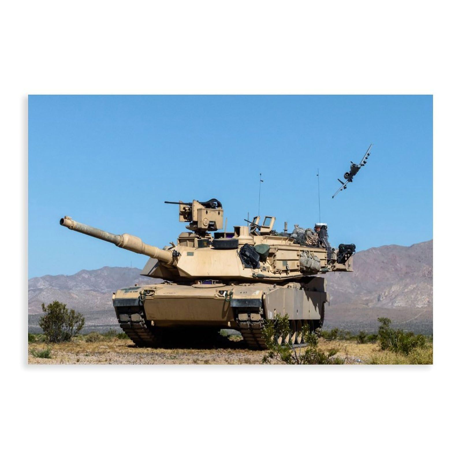 Kvsyaw Tank Military Chariot Poster M1 Abrams Poster Canvas Poster Wall Art for Home Bedroom Office Dorm Room Decor Gift Unframe: 8" L X 12" W
