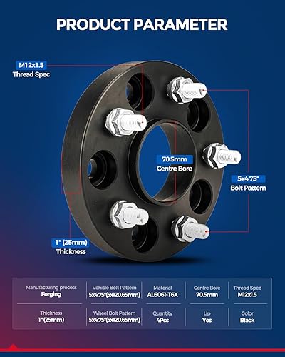 Vista 153 de KAX Espaciadores de rueda de 0.236 x 5.315 in, espaciadores de rueda centrados de 2 pulgadas y 6 lengüetas para F-15-0, Expedition, Mark LT, Negro