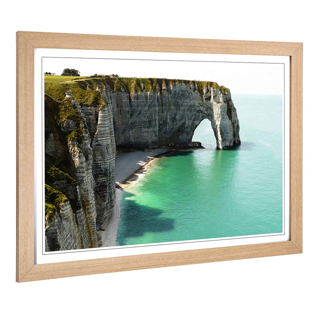 Big Box Art Framed Print of Etretat Normandy France Seascape Design | Wall Art Picture | Home Decor for Kitchen, Living Room, Bedroom, Hallway, Oak, A2 / 24.5x18 Inch / 62x45cm