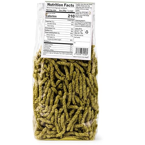 Miniatura 2 de GUSTO ETNA Pasta Busiata de Pistacho, Pasta Espiral (17.64 oz), Pasta Italiana Artesanal Busiate, Producto de Italia, Sin OGM