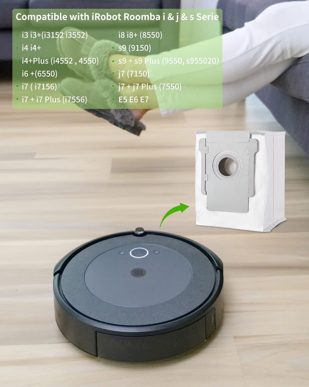 Stofzuiger stofzuigerzakken, vervanging voor K10 robotstofzuiger, grote capaciteit stofzuigerzakken, stofzakaccessoires (8 stuks