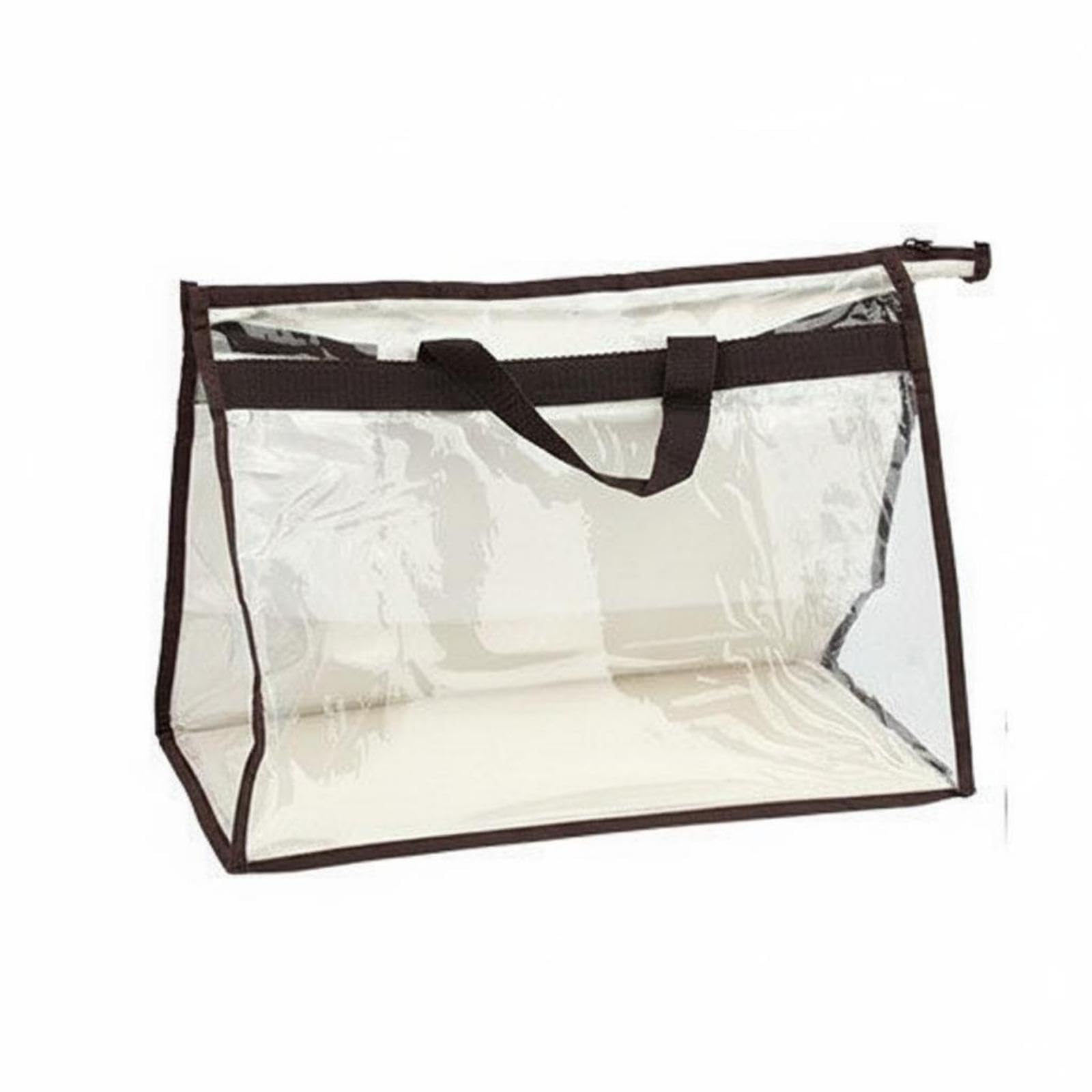 Clear Purse Storage Bag with Handles Transparent Handbag Dust Cover Zipper Closure Zippered Handbag Protector for Wardrobe, Closet, Travel Coffee L-image-30