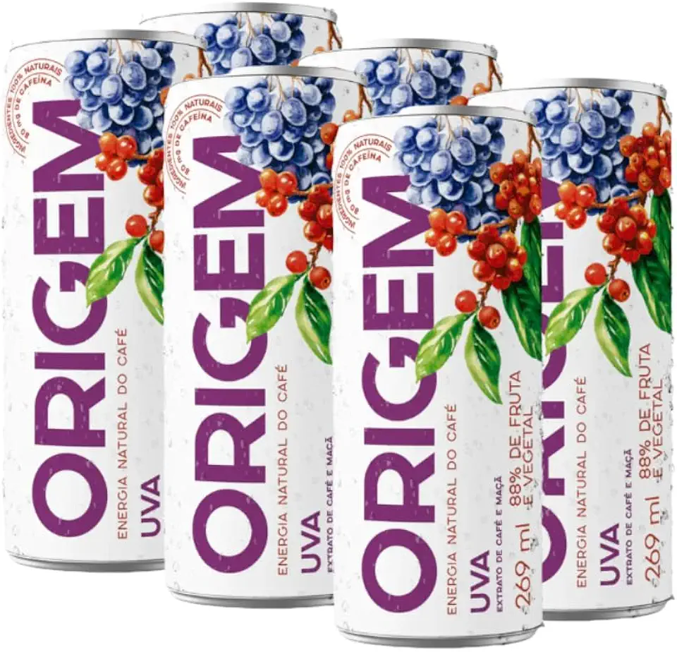 ORIGEM | Energético da fruta do café | sabor: Uva | 6 unidades