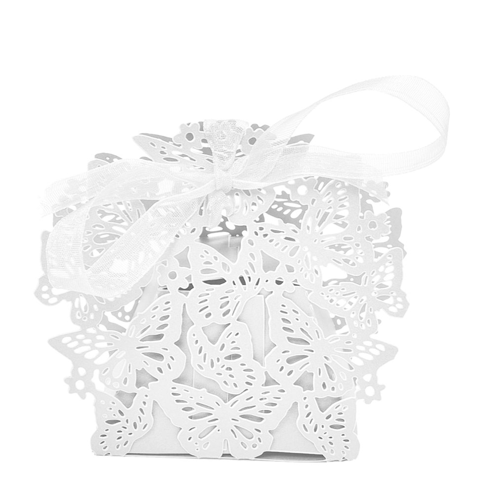 Scatole per Bomboniere con Farfalle 100 Pezzi per Matrimonio Fai da Te Confezione Rustica per Confetti Cioccolatini Gioielli per Compleanno Anniversario, Ogni Celebrazione