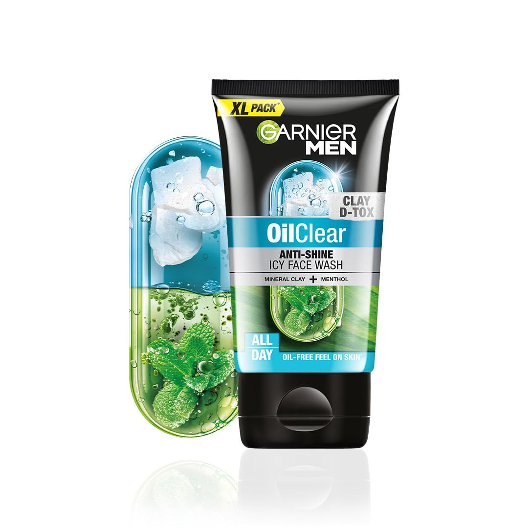 Garnier Men Oil Clear Clay D-Tox Face Wash, 155 g - Image 1