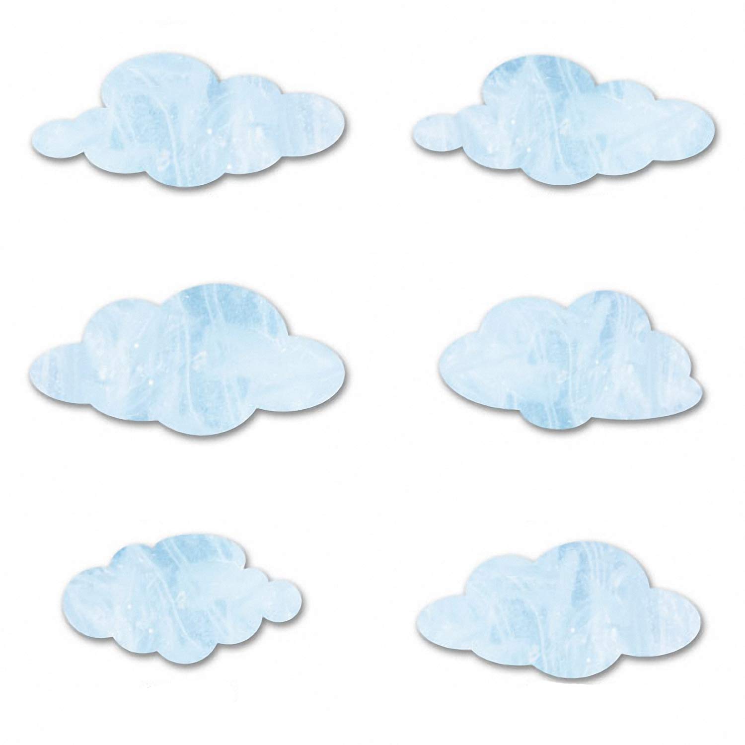 My Wonderful Walls Cloud Wall Stickers for Baby or Kids Room Walls, White/Light Blue