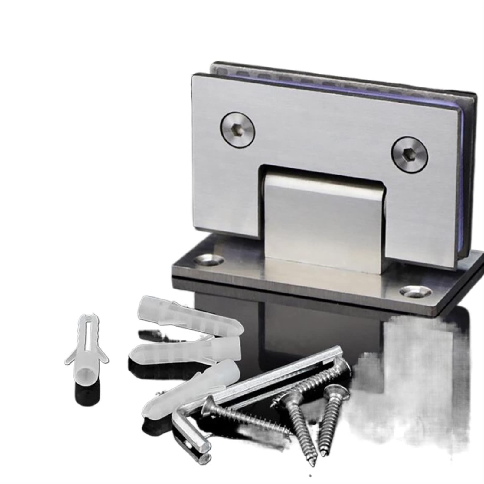Stainless Steel Hinge Shower Glass Door 90 Degree Wall-to-Glass Showcase Cabinet Clamp Furniture Hardware Polished Hinges