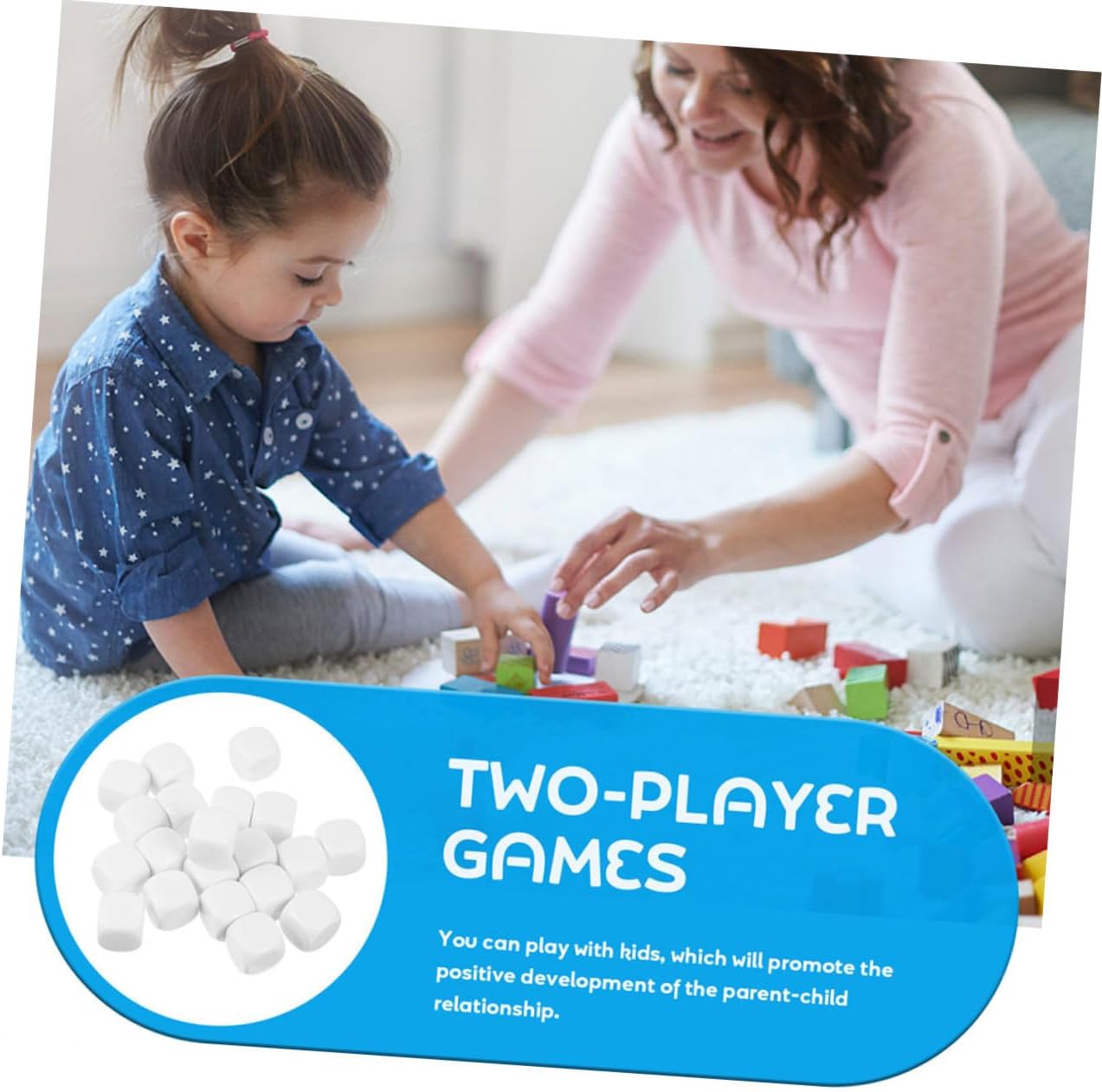 VOSAREA 180pcs Acrylic Rounded Corner Blank Dice for Projects Making and Lightweight for Family Fun and Teaching Activities