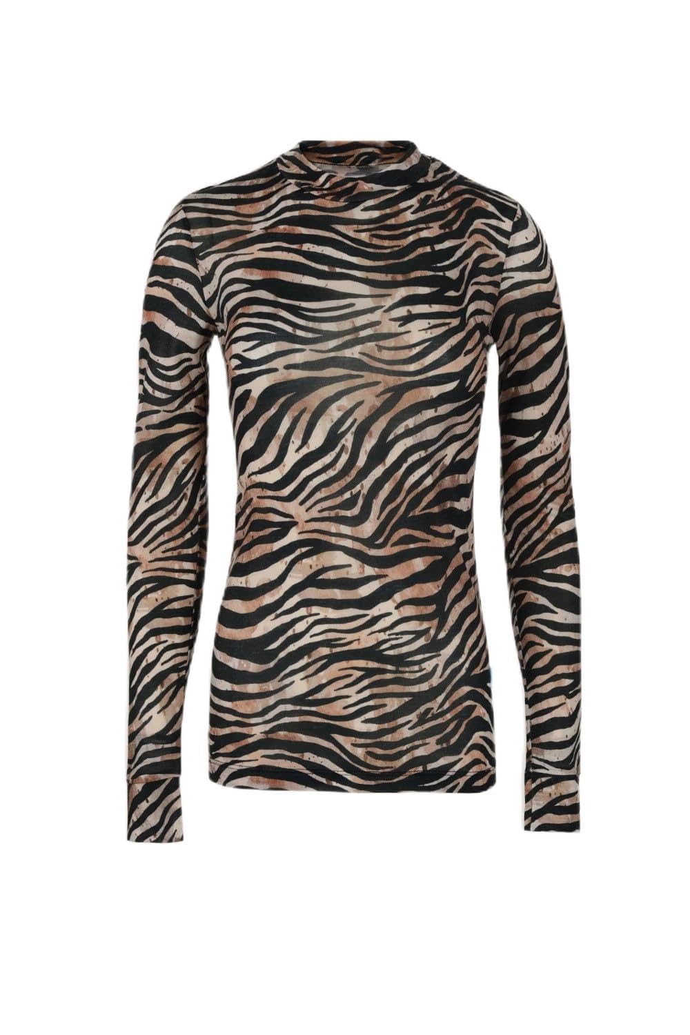 Koszulka damska active ze stójką, kolor zebra, 100% wełna merino, gramatura 135g, Paterns (S)