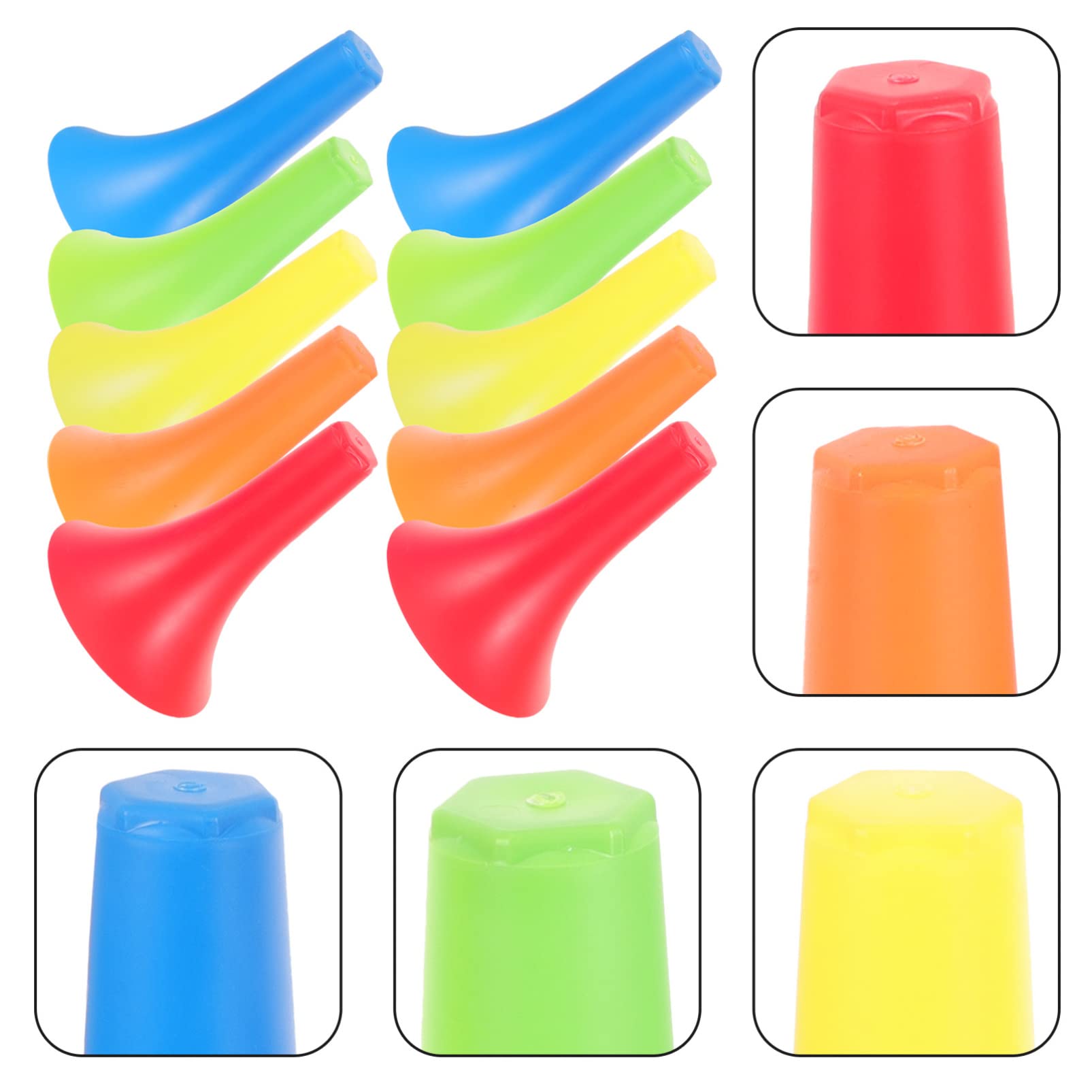 VANZACK 10 Piezas Barricada De Bocina De Fútbol Conos De Agilidad Deportiva Conos De Patinaje sobre Ruedas Conos De Plastico para Entrenamiento Mini Fútbol Universal Accesorios Páginas