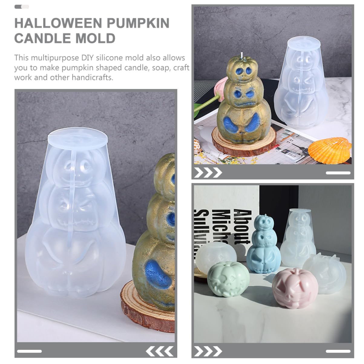 VILLCASE 5St halloween basteln silikonform halloween silikonform gießform soufleförmchen Kerzenformen Kürbis- kuchenform Duftkerzenform -Formen aus Silikon Kieselgel Weiß