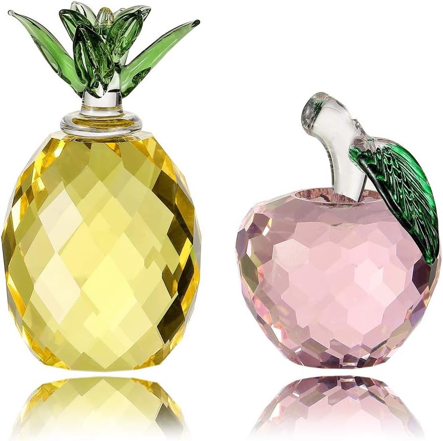 Vie jeune Crystal Apple Figurine Paperweight, Handmade Statue Ornament Home Decoration, Collectible Crystal Crafts, Come with Gift Box, Great Gift for Birthday Holidays Christmas (Purple-60mm) : Home & Kitchen