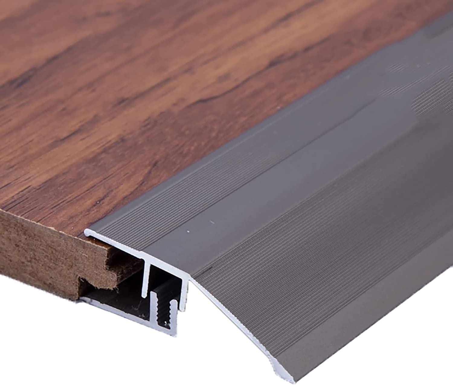 EXtreme Self Adhesive Flat Threshold Strip | 3ft Stick-Down Transition Strip For Laminate, Tile, Wood, And Lino Flooring | Waterproof, Dirt-Resistant, And Sturdy Door Threshold Bar - Dolphin Grey