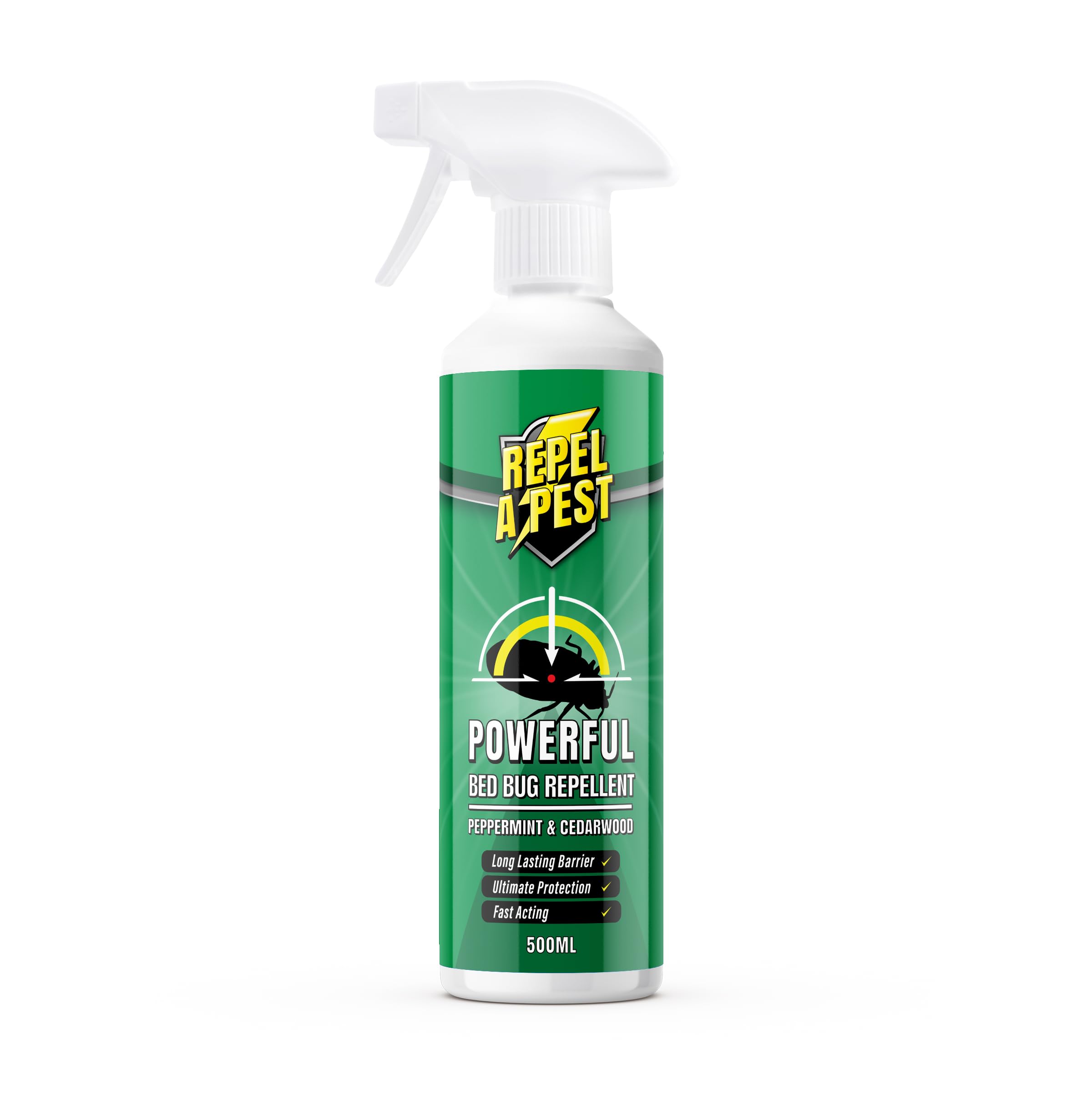 Bed Bug Repellent Deterrent Spray | Natural Eco-Friendly Pest Control for Indoors and Outdoors - Contains Cedarwood, Peppermint & Geraniol 500ml