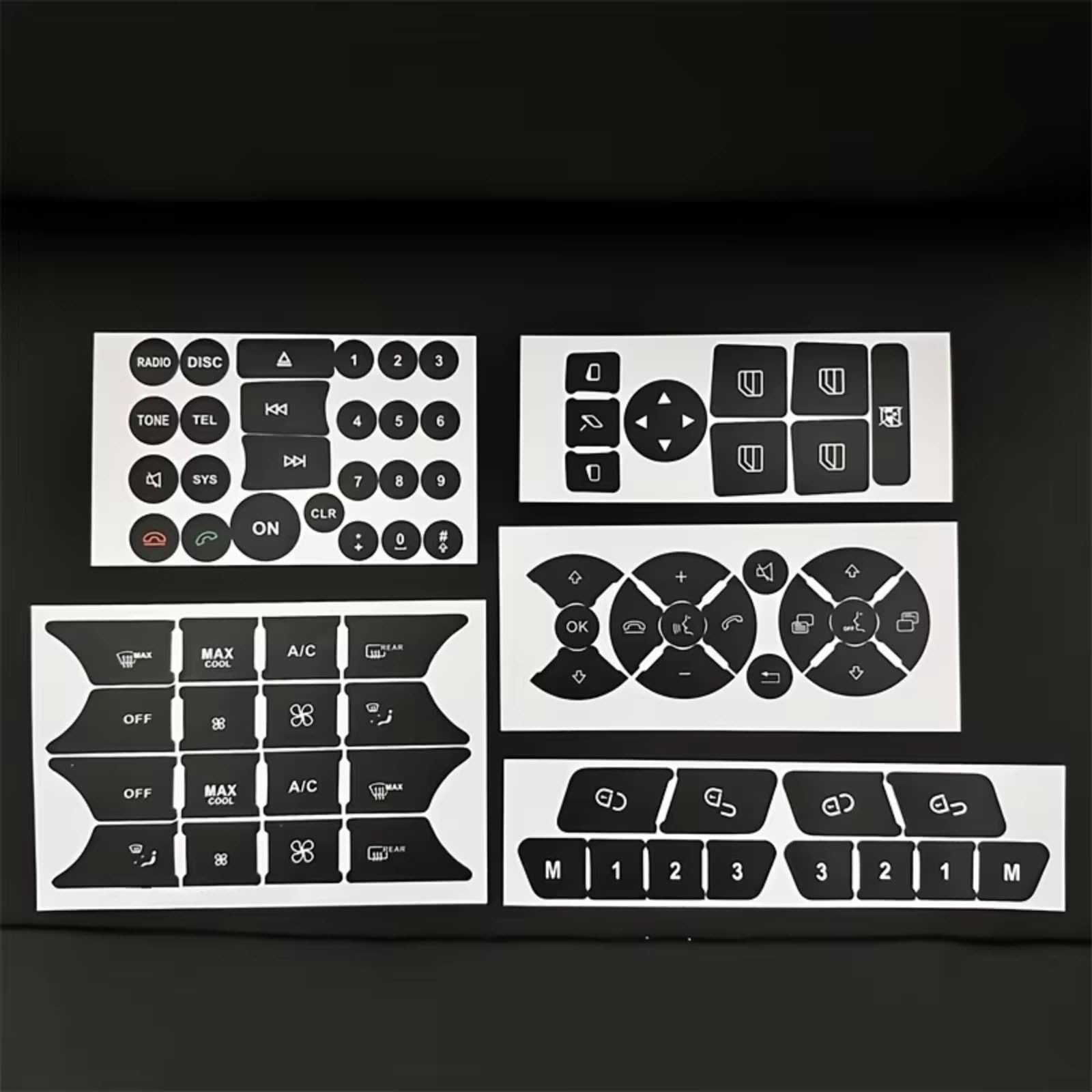 Interior Button Sticker Universal 1Set Car Interior Button Repair Stickers Dashboard Control Panel Decals Peeling Worn Buttons