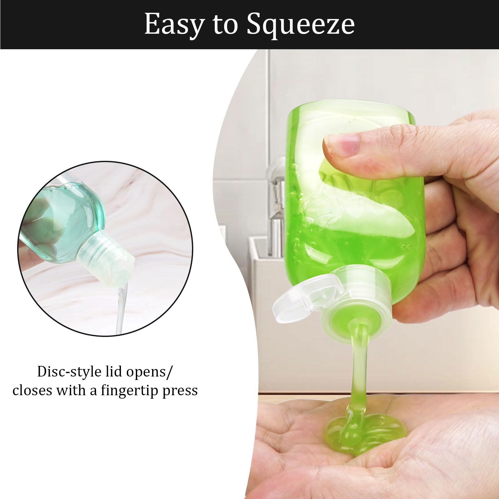 Decorniqu 4 Pack 100ml Travel Bottles for Toiletries TSA Approved Travel Size Containers Leakproof Shampoo and Conditioner Bottles Empty Plastic Squeeze Bottles with Flip Cap Travel Essentials - Image 4