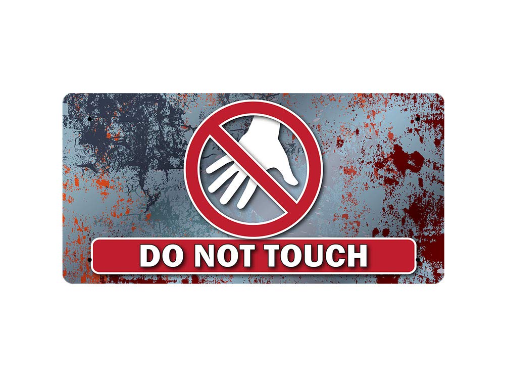 McMug - Do Not Touch - (Metal Rust Style Background) - Metal Sign, Decorative Sign, 200mm x 100mm