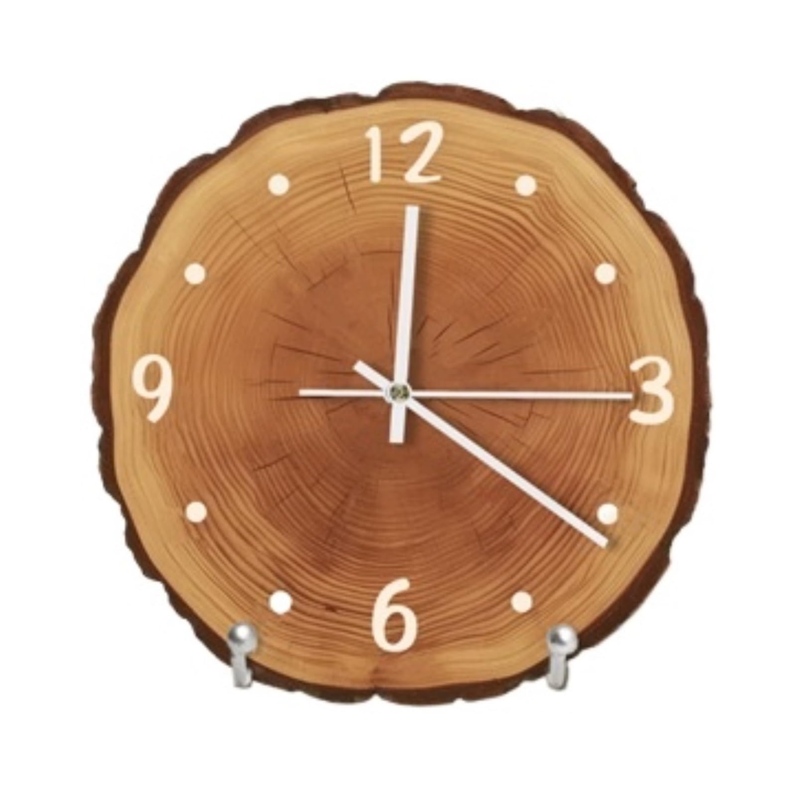 Horloge murale design effet cernes d'arbre, l'élégance Wabi-Sabi épurée
