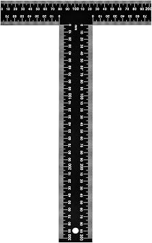 T Square Ruler - 12 inch Metal T Ruler for Drafting, Architecture, Engineering & Art | Precision Dual-Scale Inch & MM - Tee Ruler, Scale Ruler