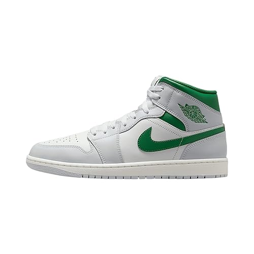 Air Jordan 1 Mid Men's Shoes (DQ8426-142, ummit White/Pure Platinum/Sail/Pine Green) - 10