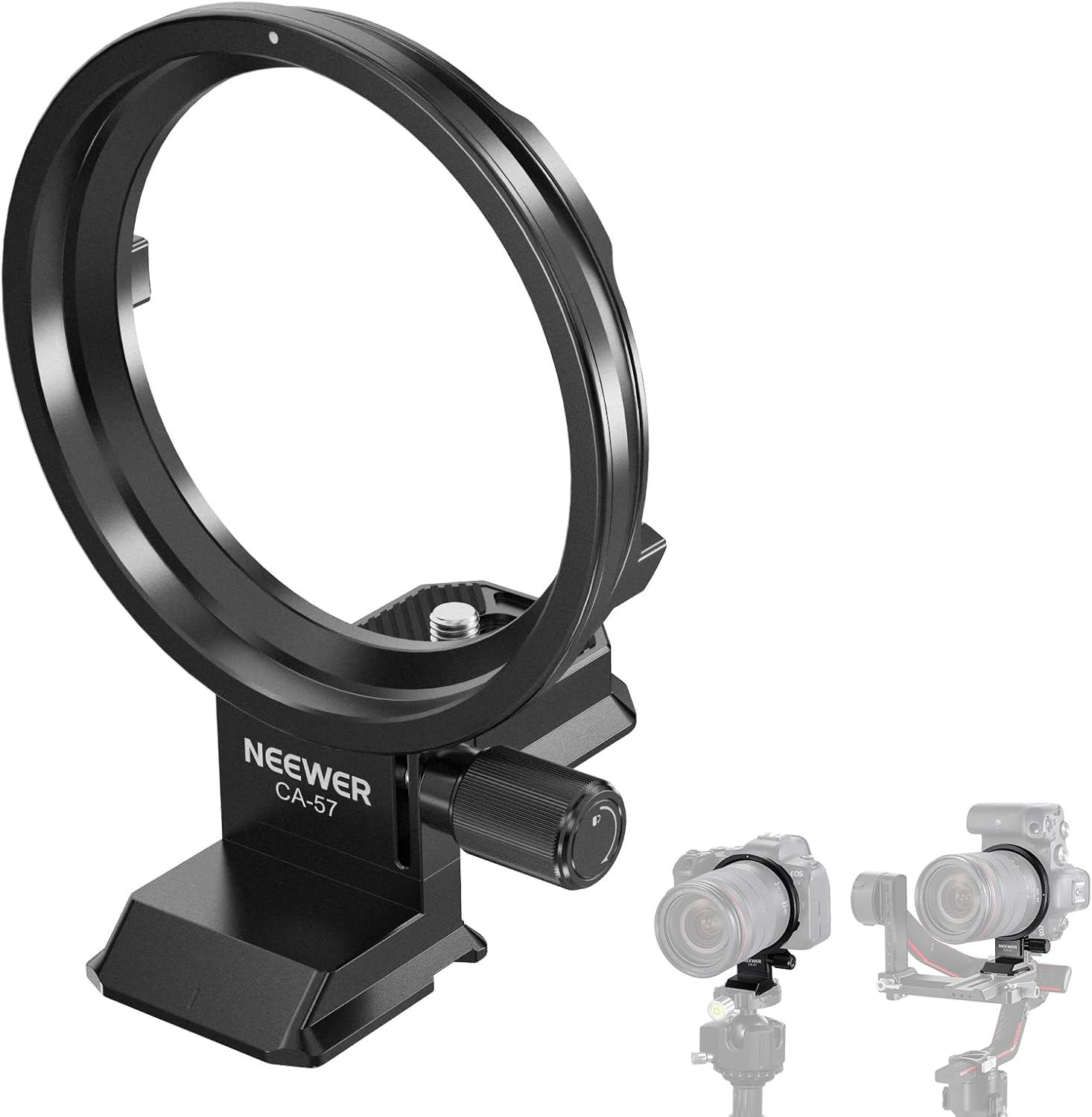 Neewer Rotatable Collar Mount Plate for Canon EOS R5 R5C R6 Mark II, Fast Horizontal to Vertical Camera Tripod Lens Mount Ring Compatible with DJI RS 3/2 & Arca Quick Release System, CA-57