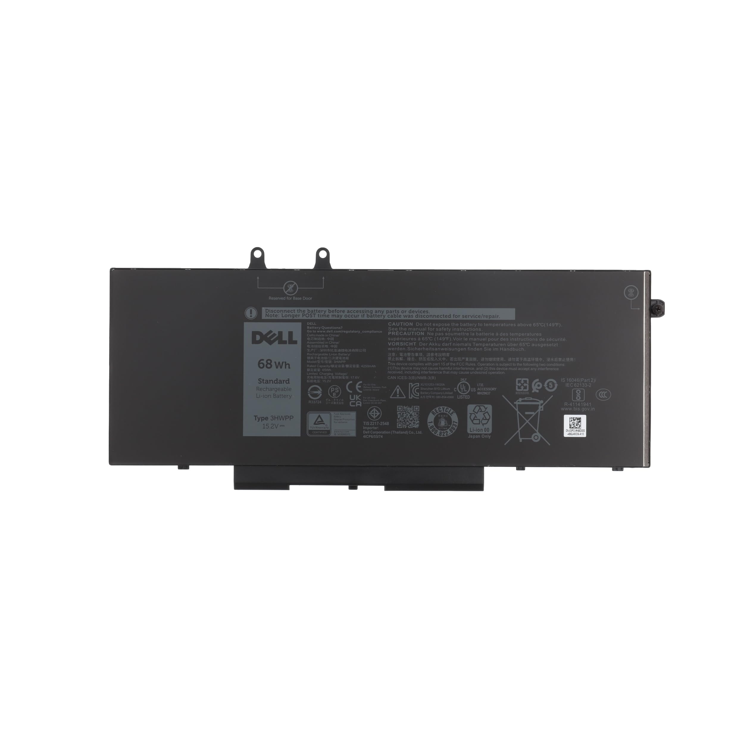 Dell Battery 68Wh 4 Cell Latitude 5501 5401 5511 5510 5411 5410 Precision 3541 3551 3550 Inspiron 7500 7506 7706 Type: 3HWPP 3PCVM 10X1J 1VY7F 3YNXM T6DC2 YPVX3
