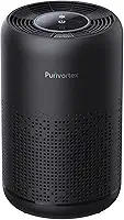 Purificador de ar HEPA para quarto – filtra odores de pelos de pelos – Portátil com esponja de fragrância – Modo de suspensão e controle de velocidade – AC300 (preto)
