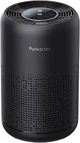 Purificador de ar HEPA para quarto – filtra odores de pelos de pelos – Portátil com esponja de fragrância – Modo de suspensão e controle de velocidade – AC300 (preto)