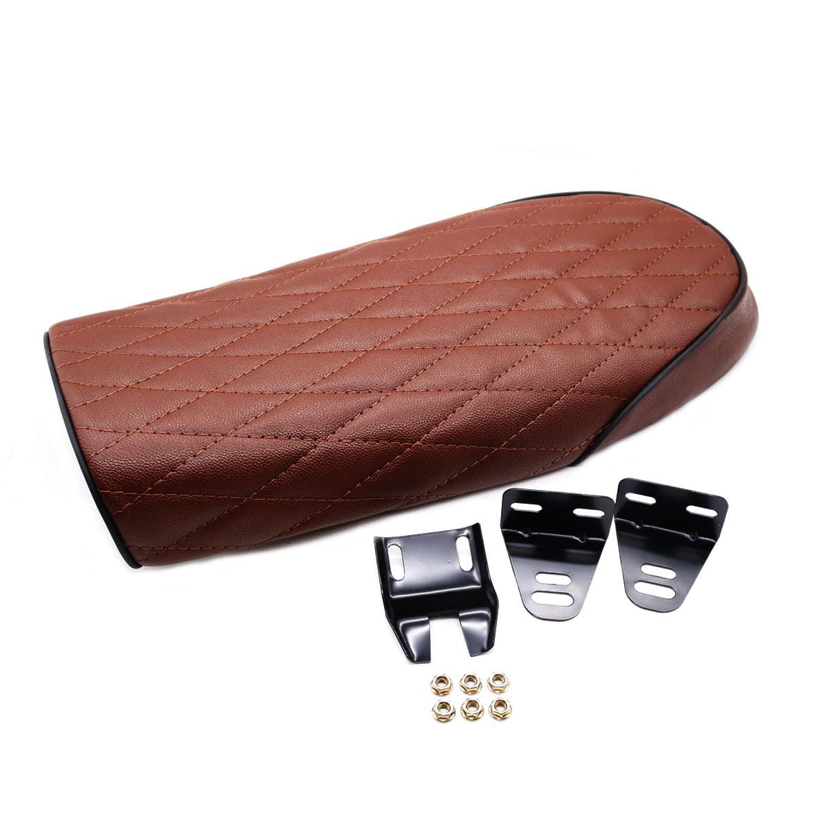 YIBO For Motocross Seat for Cafe Racer Saddle SR400 SR CB K-AWASAKI KZ S-uzuki GSCB350 CB400SS CB500 CB750 SR400 Retro (brown)
