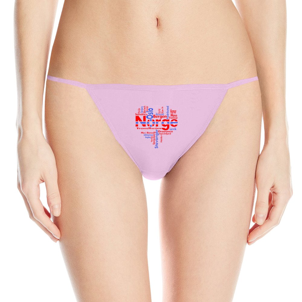 Ciorem Girls' Heart Norwegian Flag Sexy G String Pink Apparel
