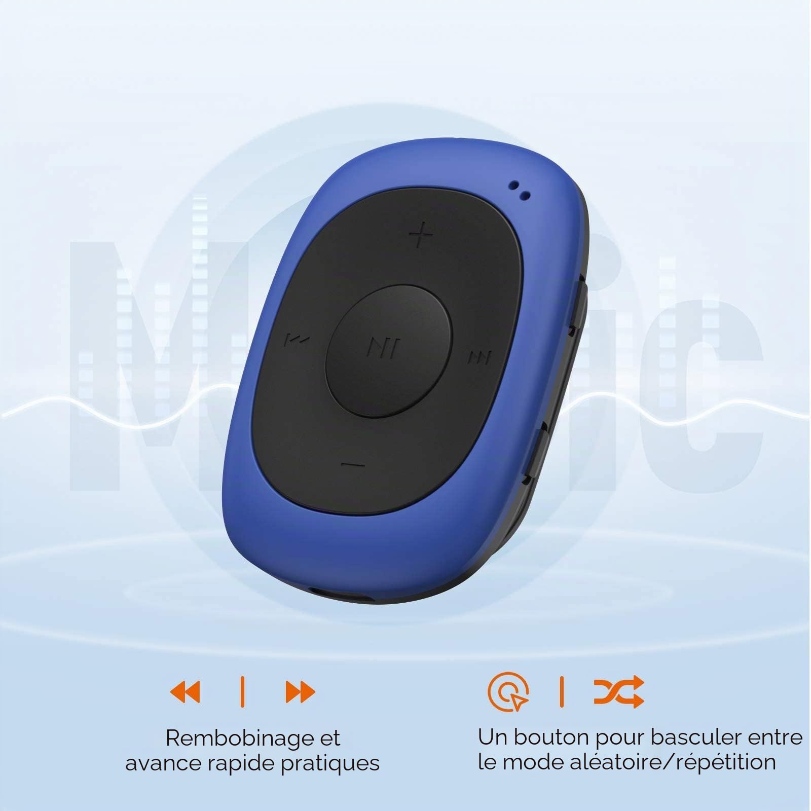AGPTEK 64Go Lecteur MP3 avec Clip,Baladeur MP3 Sport Portable
