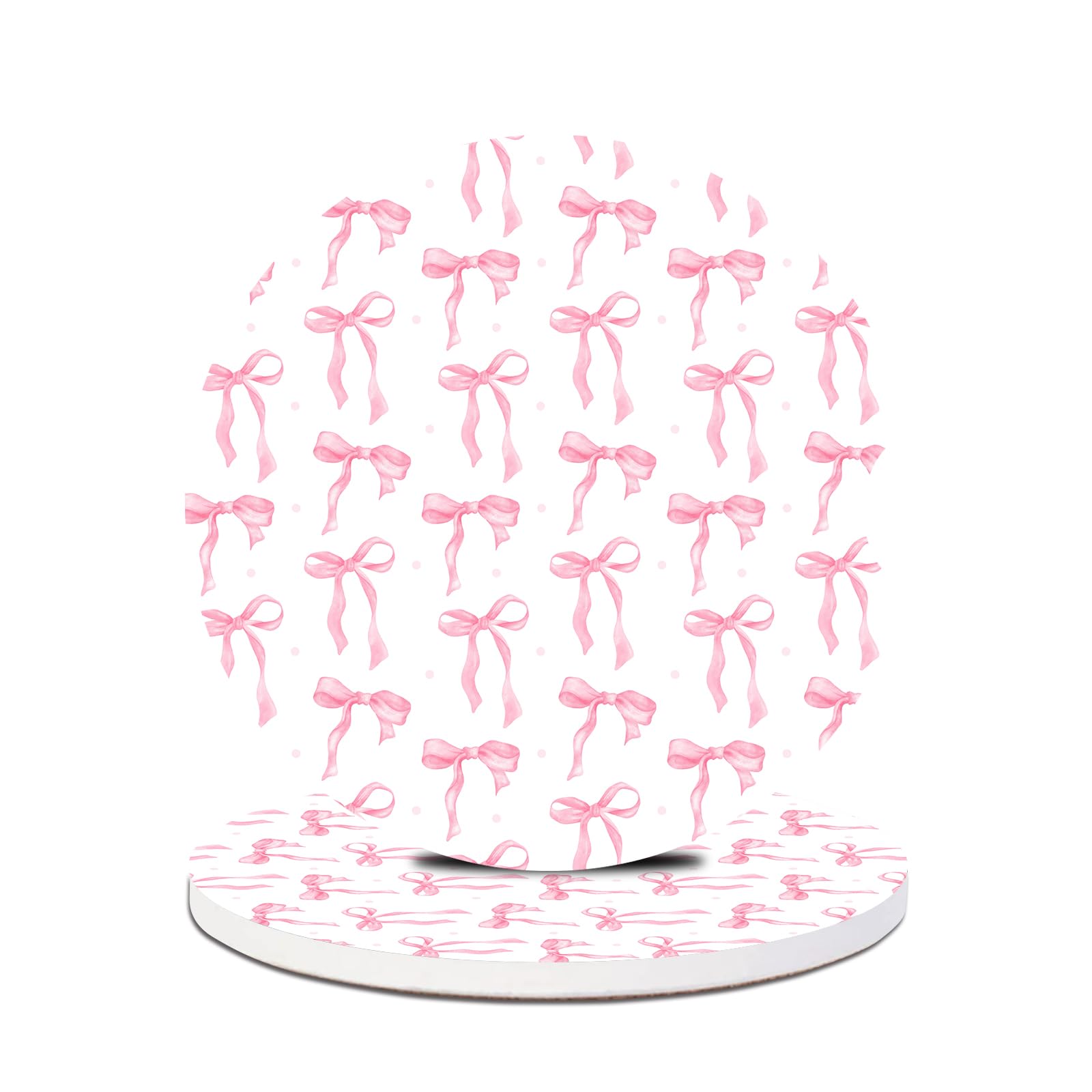 2 Pack Car Cup Holder Coaster-Pink Bow Absorbent Ceramic Coaster, Car Coasters for Cup Holders,Auto Accessories for Women & Men