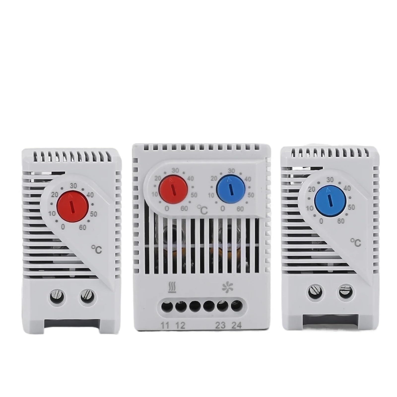 1 pz KTO011 KTS011 ZRO011 DIN rail mini termostato bimetallico compatto Regolatore di temperatura meccanico Normalmente aperto Normalmente chiuso(ZR011 heat and Cool)
