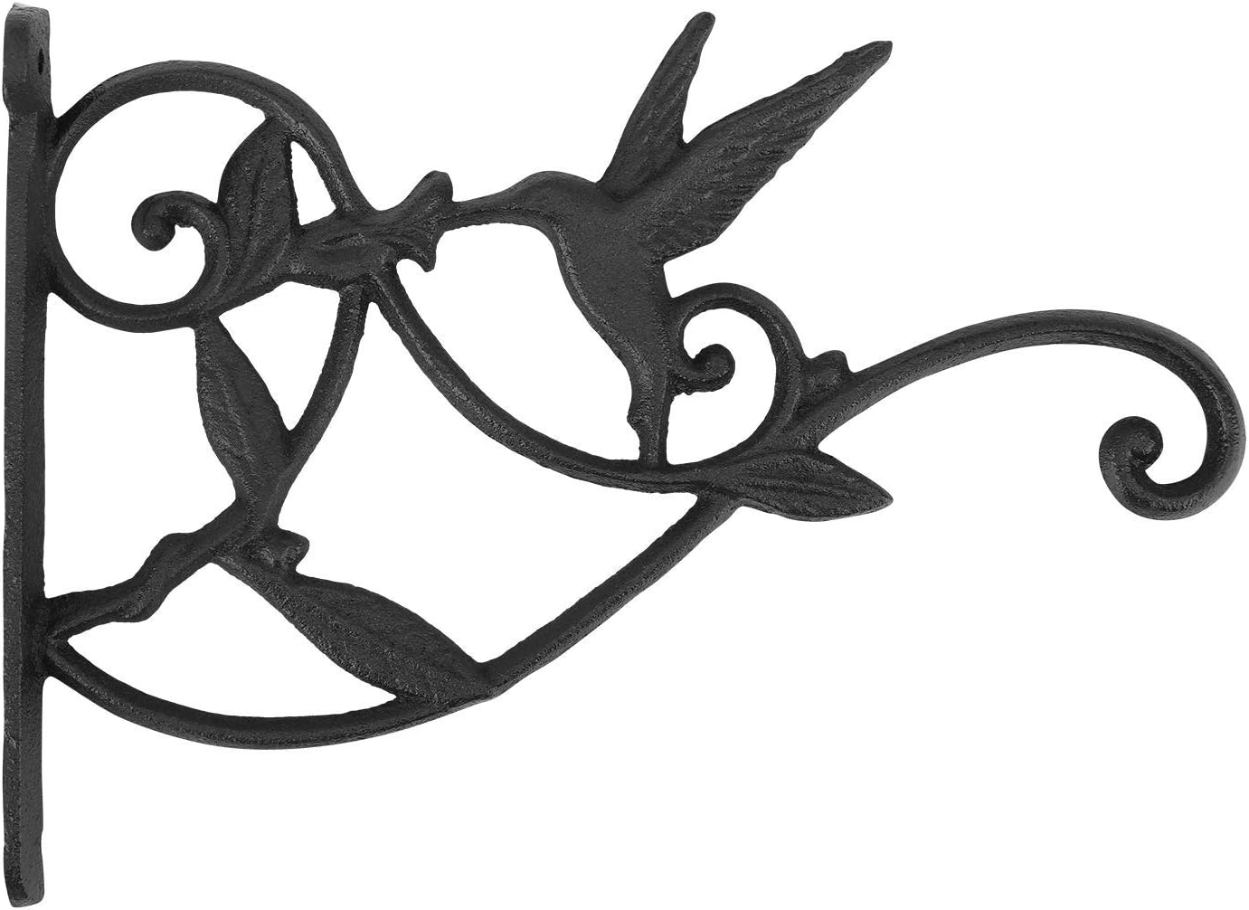 Lewondr Wall Hanging Plant Bracket, 10 Inch Retro Outdoor Indoor Garden Hook Décor Wrought Iron Decorative Plant Brackets with Screws for Balcony Bird Feeder Wind Chime Lantern, Humming Bird - Rust