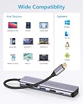 USB C Hub USB-C à HDMI Adaptateur - Newmight 6 en 1 USB C HDMI Adaptateur multiport avec 100W Livraison d'électricité HDMI 4K USB3.0 Transfert rapide de données SD/TF Lecteur de cartes pour MacBook Pro et iPhone 15