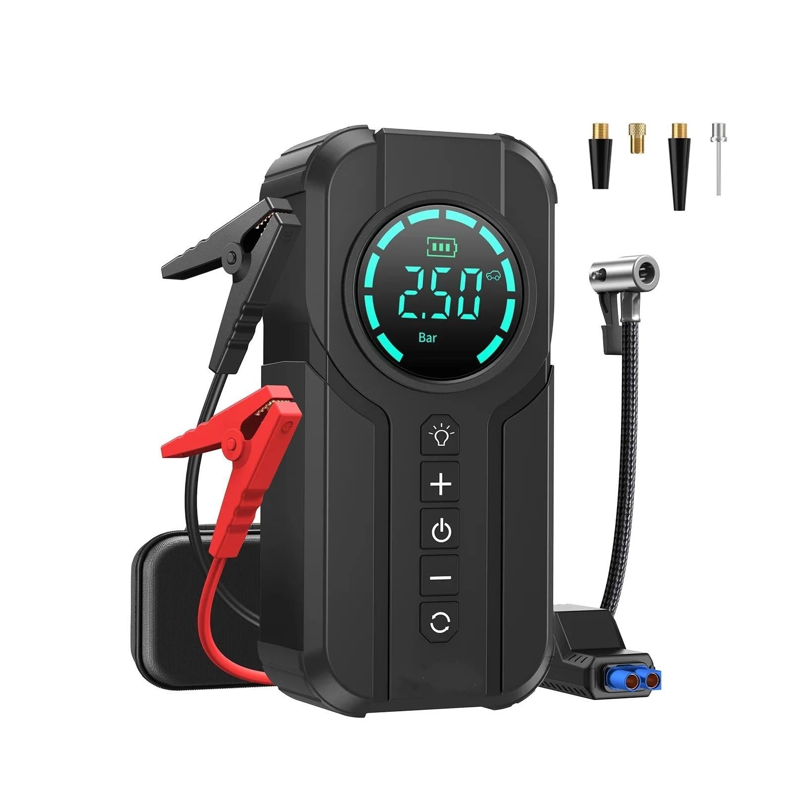 Compressori Portatili Avviatore Portatile per Batteria per Auto 2000A con Emergenza di Potenza del compressore d'Aria 150PSI per Veicoli 12V Compressore Aria Portatile Auto