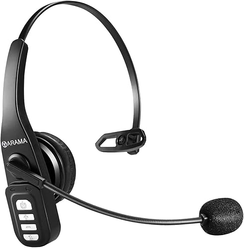 Trucker - Auriculares Bluetooth V5.0 con cancelación de ruido con micrófono, auriculares Bluetooth manos libres para iPhone, Samsung, teléfono